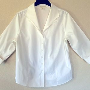 Cold Water Creek Double Collar Blouse